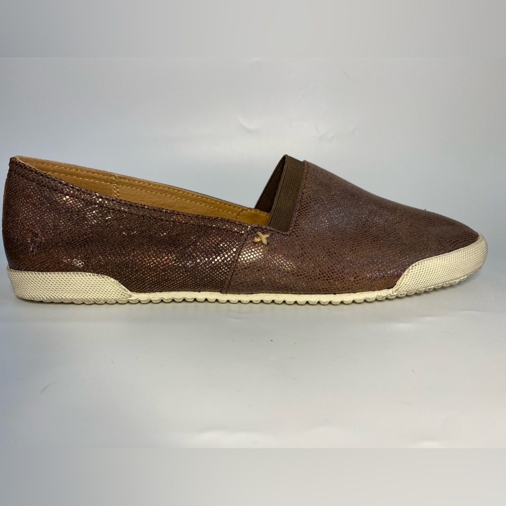 Frye Melanie Multi-Metallic Lizard Foil-Embossed Leather Slip-On Sneaker - Picture 6 of 13